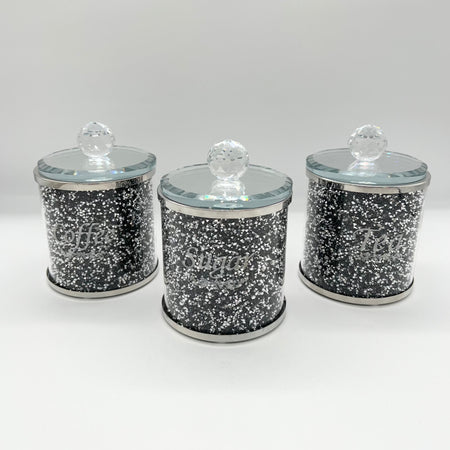 3pcs Canister Set Crystal Decoration