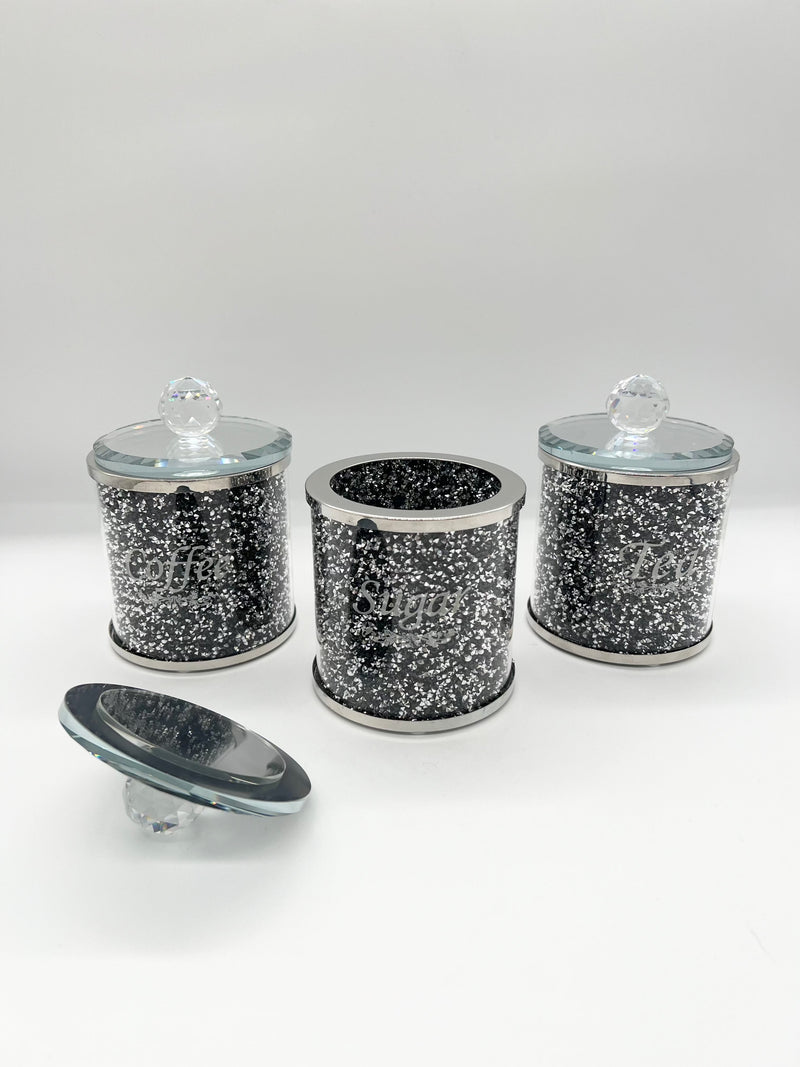 3pcs Canister Set Crystal Decoration