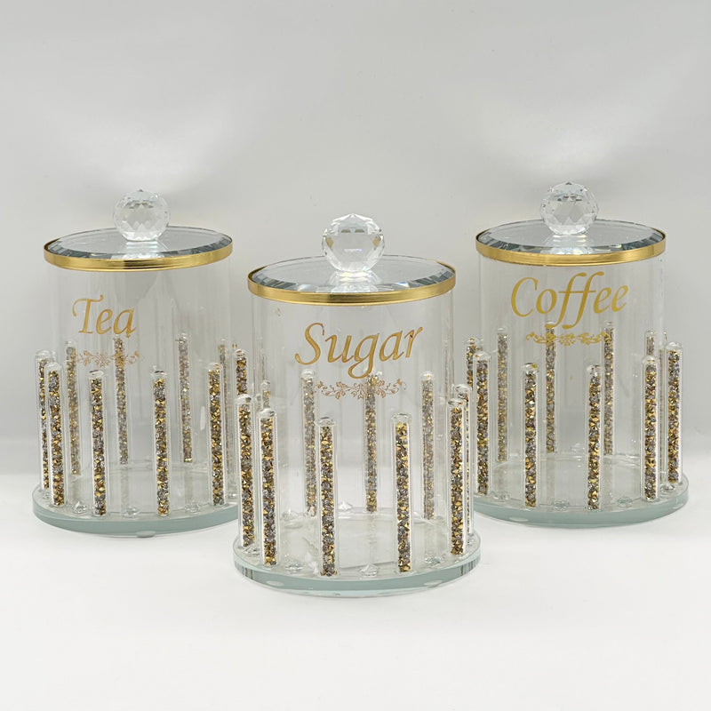 3pcs Canister Set Crystal Decoration