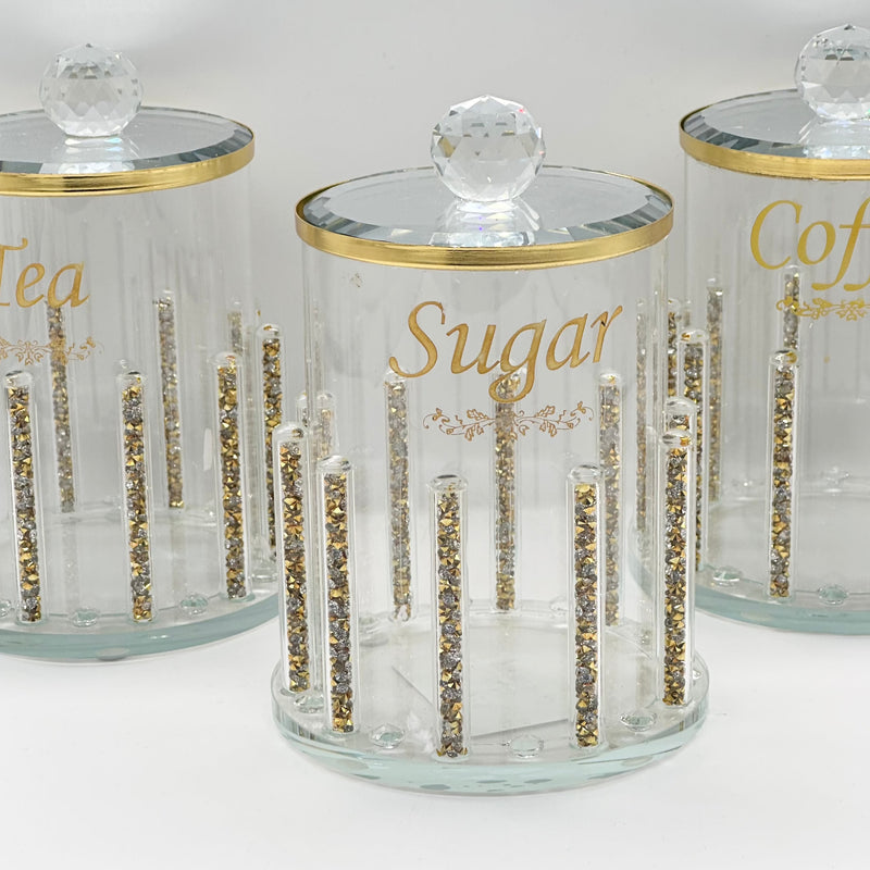 3pcs Canister Set Crystal Decoration