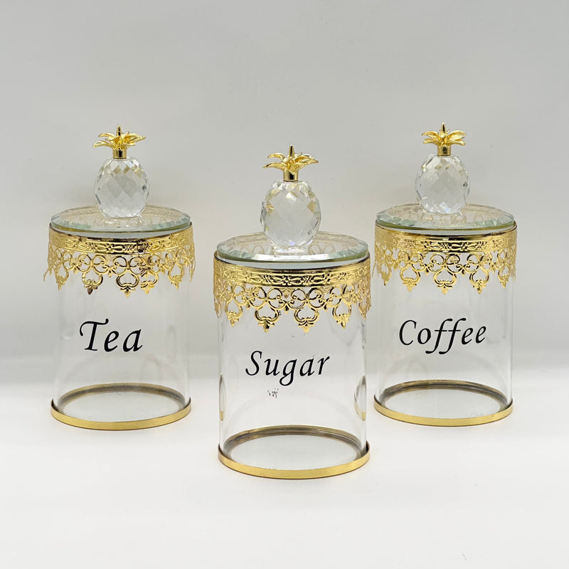 3pcs Canister Set Crystal Decoration