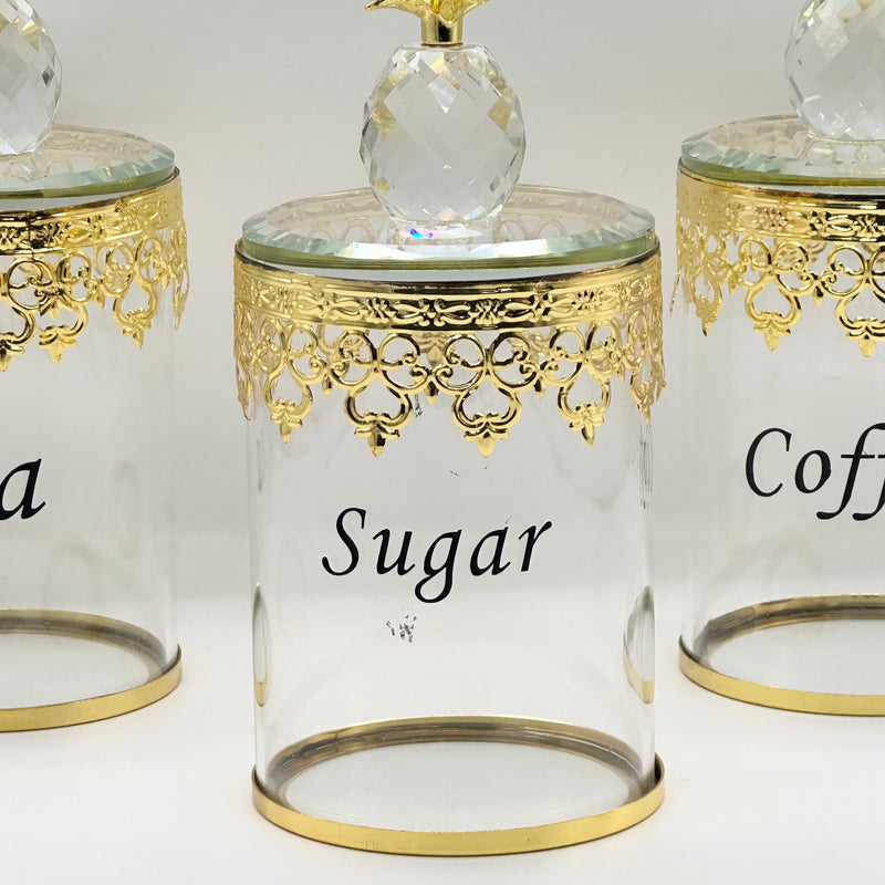 3pcs Canister Set Crystal Decoration