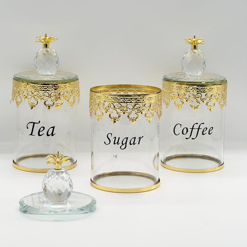 3pcs Canister Set Crystal Decoration