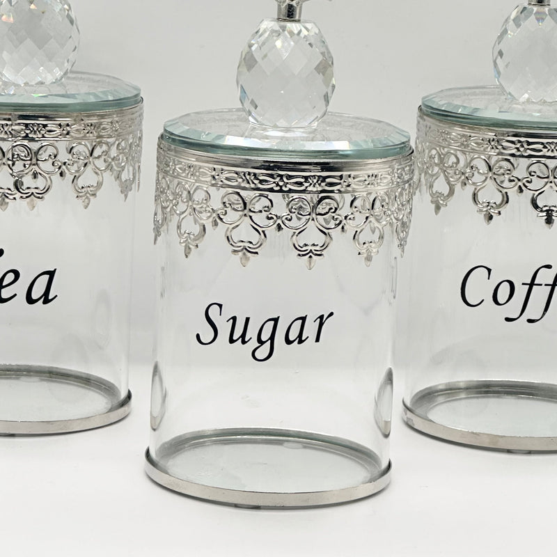 3pcs Canister Set Crystal Decoration